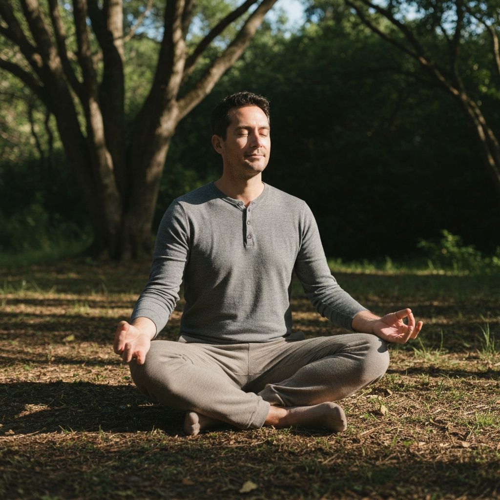 Man practicing mindfulness and meditation